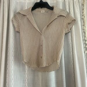 tight button up checkered top